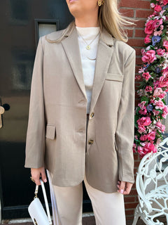 BACK SPLIT BLAZER TAUPE