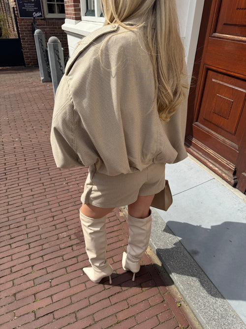 PIED DE POULE BEIGE BOMBER