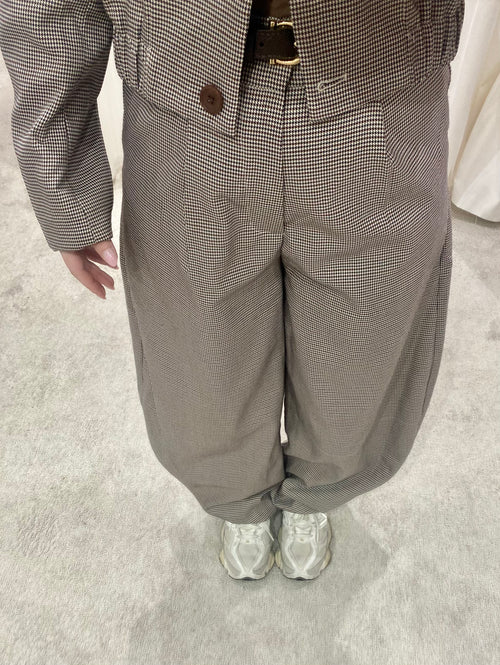 NAOMI CHECKERED BARREL PANTALON