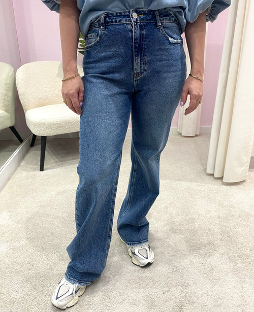 JAYDA WIDE LEG JEANS DARK BLUE