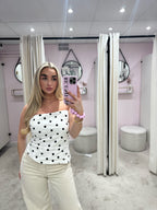 POLKADOT STRAPLESS TOP