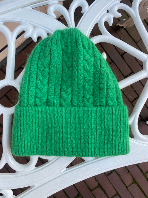 CABLE BEANIE GREEN