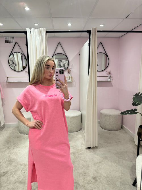 ICONIC TEE DRESS PINK