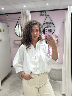 BALLOON BLOUSE SHORT SLEEVE WHITE