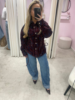 TESS JEANS BLOUSE BORDEAUX