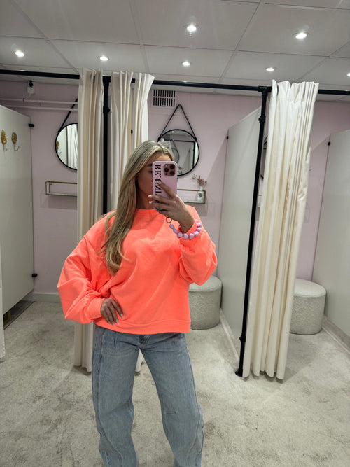 LA VIE EST BELLE SWEATER NEON PEACH