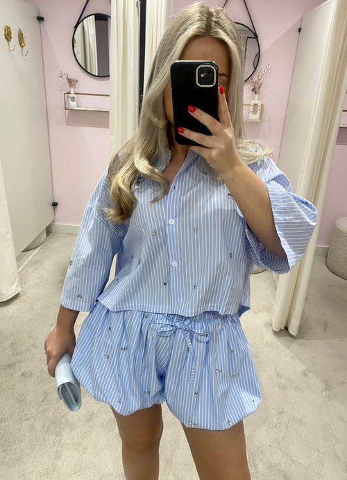 LULU TWO PIECE STRIPED BLUE