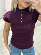 BUTTON SCULP TOP BORDEAUX