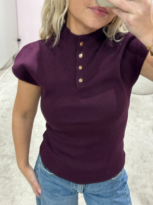 BUTTON SCULP TOP BORDEAUX