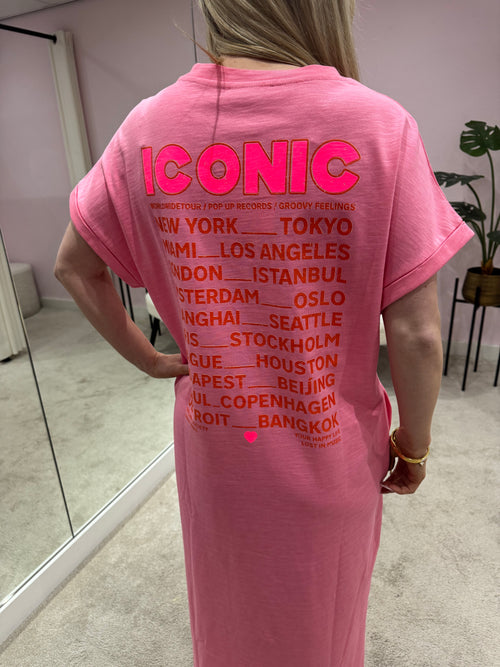 ICONIC TEE DRESS PINK