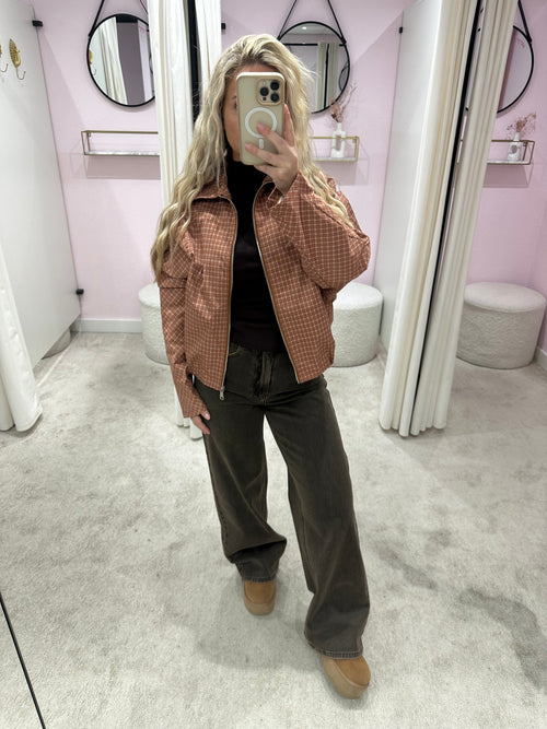 JACKY CHECK JACKET CAMEL
