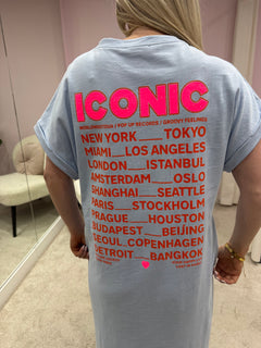 ICONIC TEE DRESS BLUE