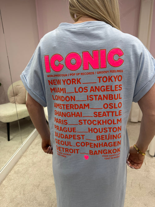 ICONIC TEE DRESS BLUE