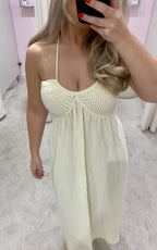 CROCHET BEACH DRESS CRÈME