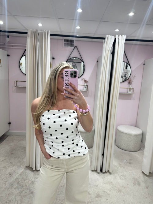 POLKADOT STRAPLESS TOP