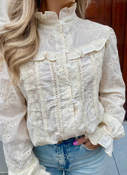 EMILY BRODERIE BLOUSE CRÉME