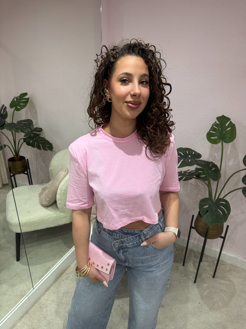 BASIC CROPPED TEE PINK