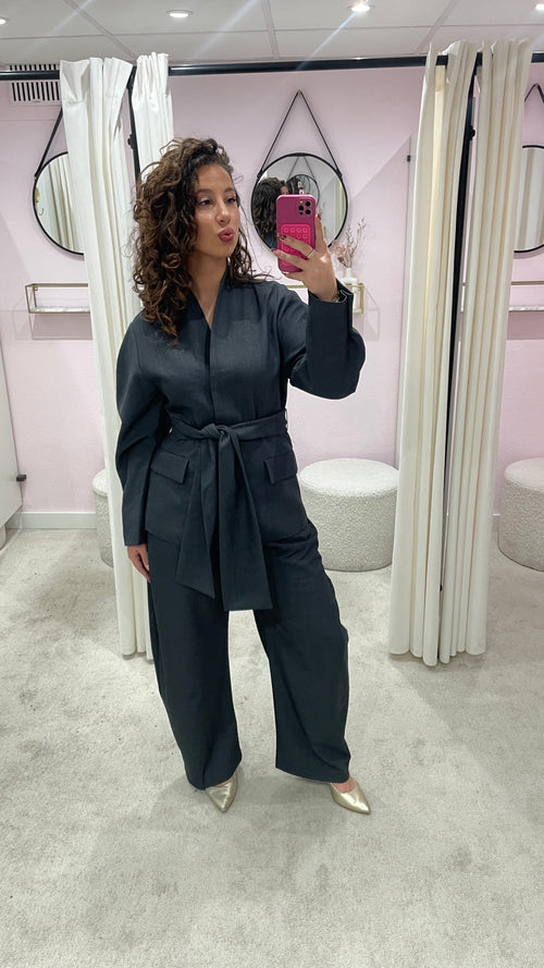 SASKIA BARREL PANTALON DARK GREY