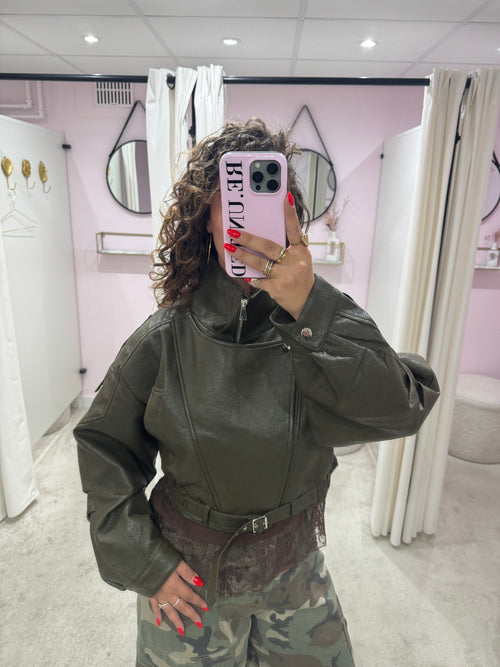 ZAYA PU JACKET GREEN