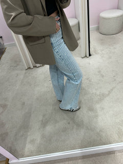 STRIPED GLITTER JEANS