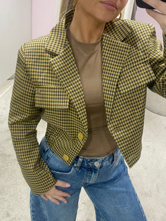 FERGIE SHORT BLOCKED JACKET GREEN