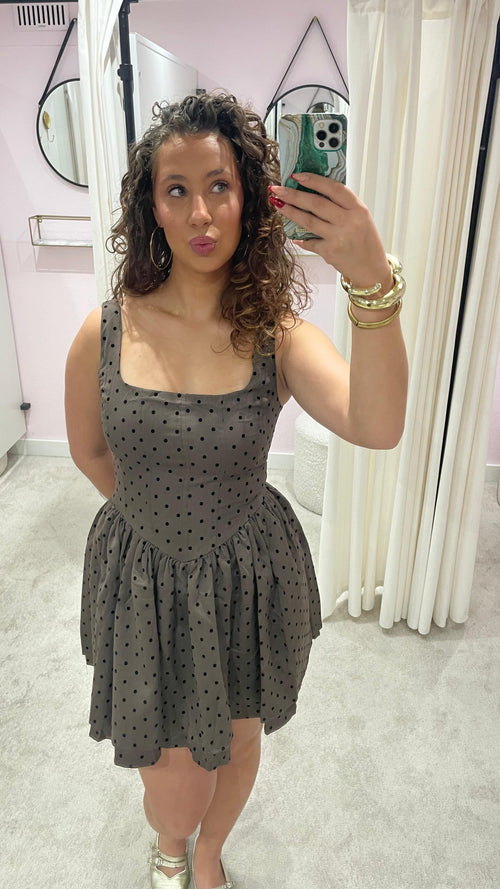 POLCADOT DRESS BLACK