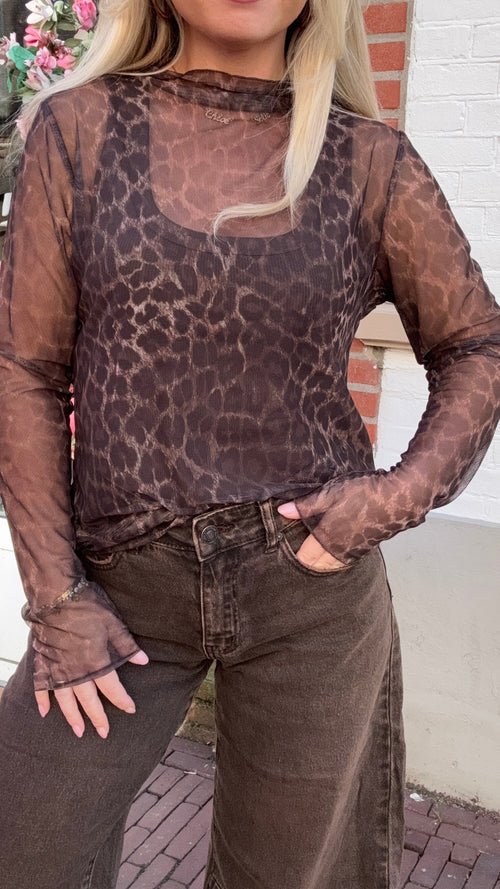 TRANSPARANT LEOPARD TOP