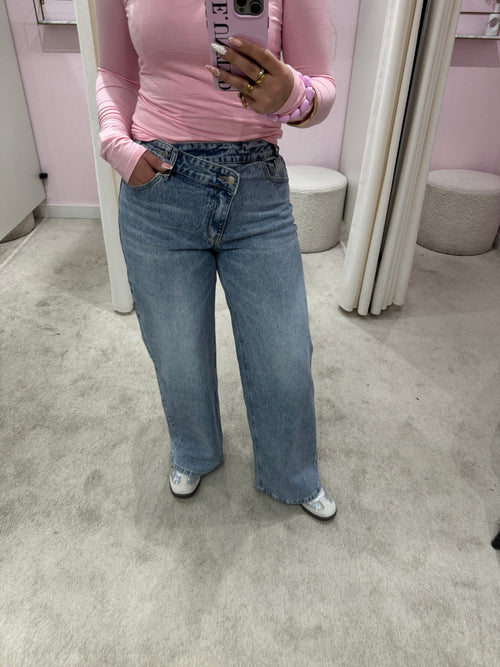 ASSYMETRIC WIDE JEANS BLUE