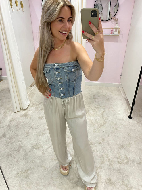 CROPPED DENIM TOP