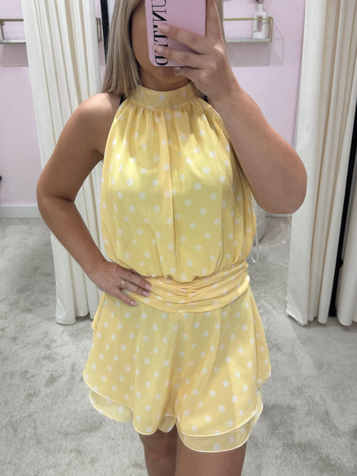 POLKA MUSE PLAYSUIT YELLOW