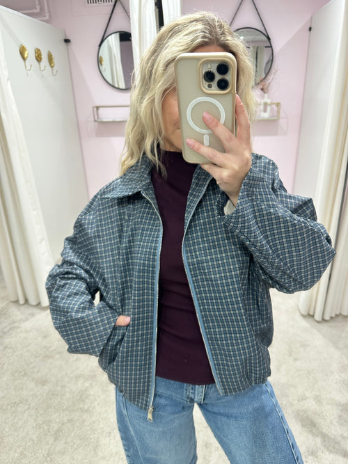JACKY CHECK JACKET BLUE