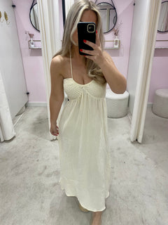 CROCHET BEACH DRESS CRÈME