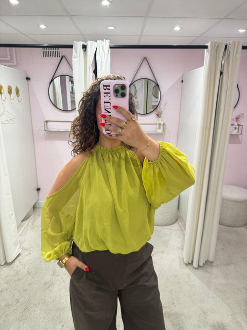 FELINE BLOUSE GREEN