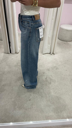 BARREL DESTROYED JEANS BLUE