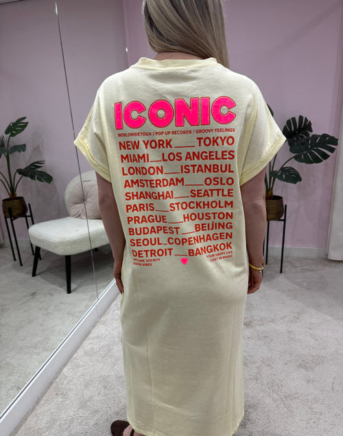 ICONIC TEE DRESS YELLOW