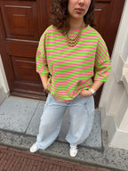 HAPPY STRIPED TEE GREEN