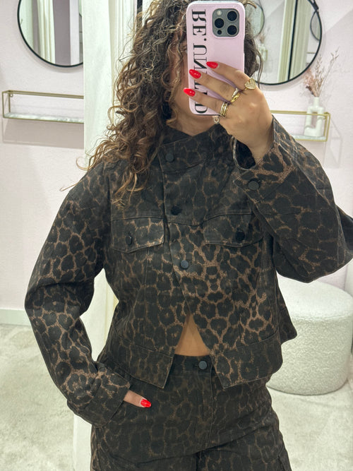 DENIM LEOPARD JACKET