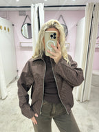 JACKY CHECK JACKET BROWN