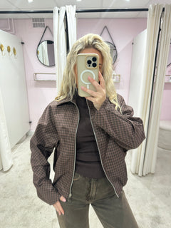 JACKY CHECK JACKET BROWN