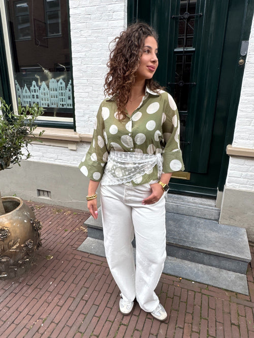 SISI POLKA BLOUSE GREEN