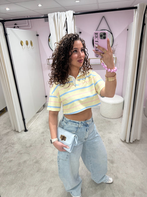 LELA CROPPED POLO YELLOW