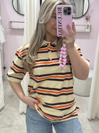 AVA STRIPED POLO BEIGE