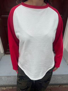 MONICA SWEATER RED/WHITE