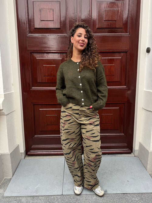 ZEBRA BARREL JEANS GREEN