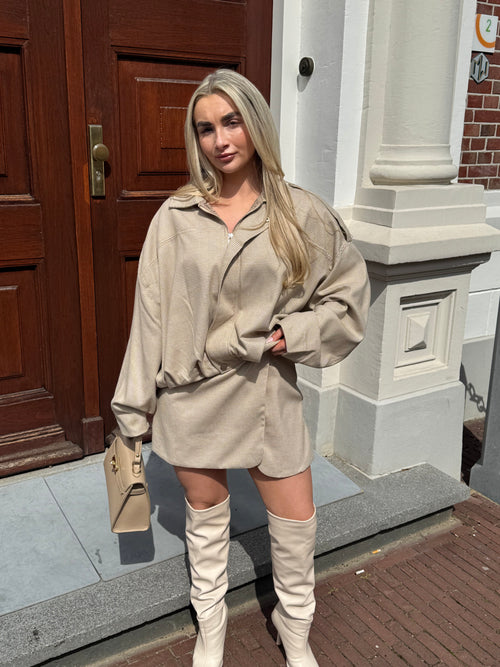 PIED DE POULE BEIGE BOMBER