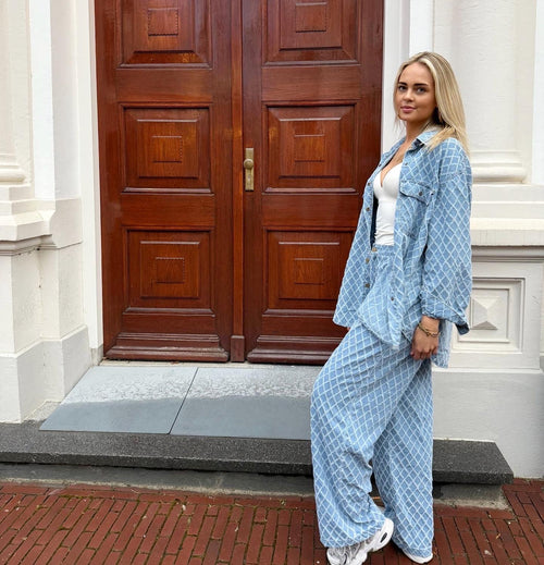 PRINT DENIM SET