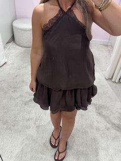 MOMO DRESS BROWN