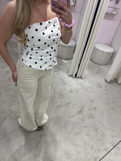 POLKADOT STRAPLESS TOP