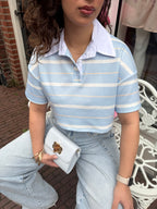 LELA CROPPED POLO BLUE