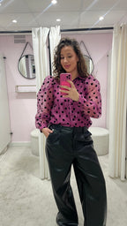 ANNA DOTS BLOUSE PINK